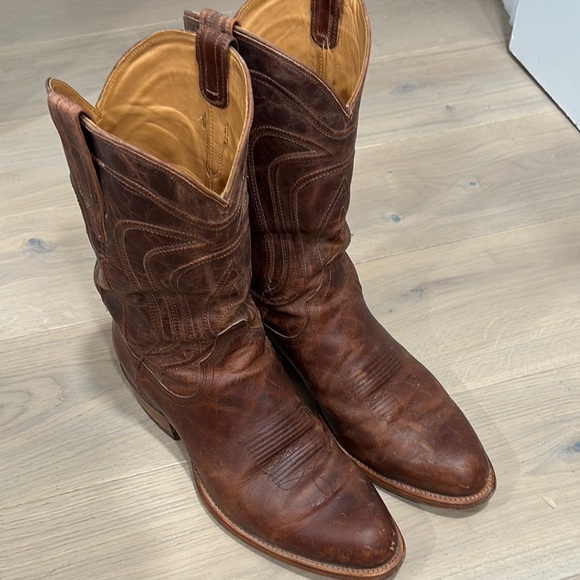 Tecovas Brown Western Cowboy Boots with Mid-Calf Height - Picture 1 of 17